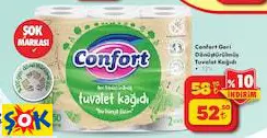 COMFORT GERİ DÖNÜŞTÜRÜLMÜŞ TUVALET KAĞIDI 12'Lİ
